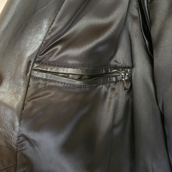 Andrew Marc Leather Heavy Full Length Trench Coat Men Size M - Picture 11 of 12